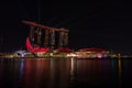 Nightscape of Singapore Marina Bay Sand Singapore Royalty Free Stock Photo